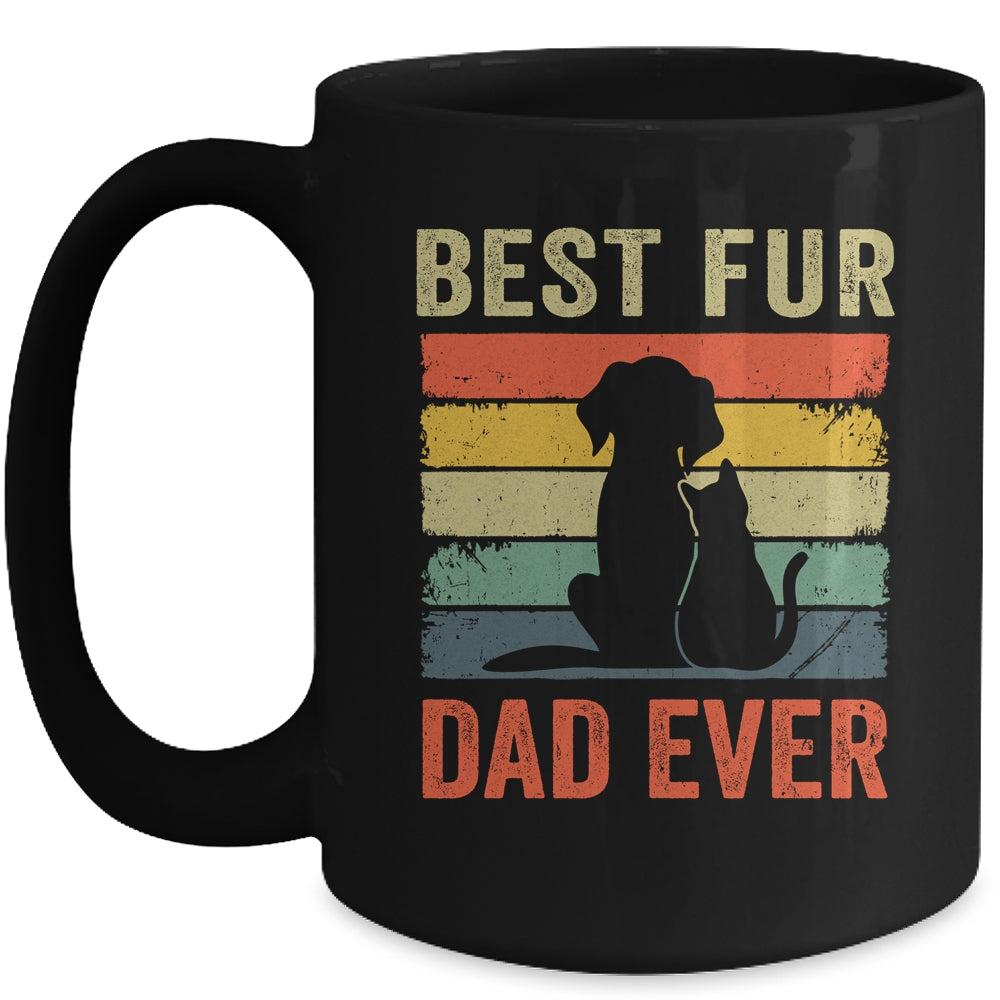 Funny Best Fur Dad Ever Vintage Dog Cat Lover Fathers Day Mug | siriusteestore
