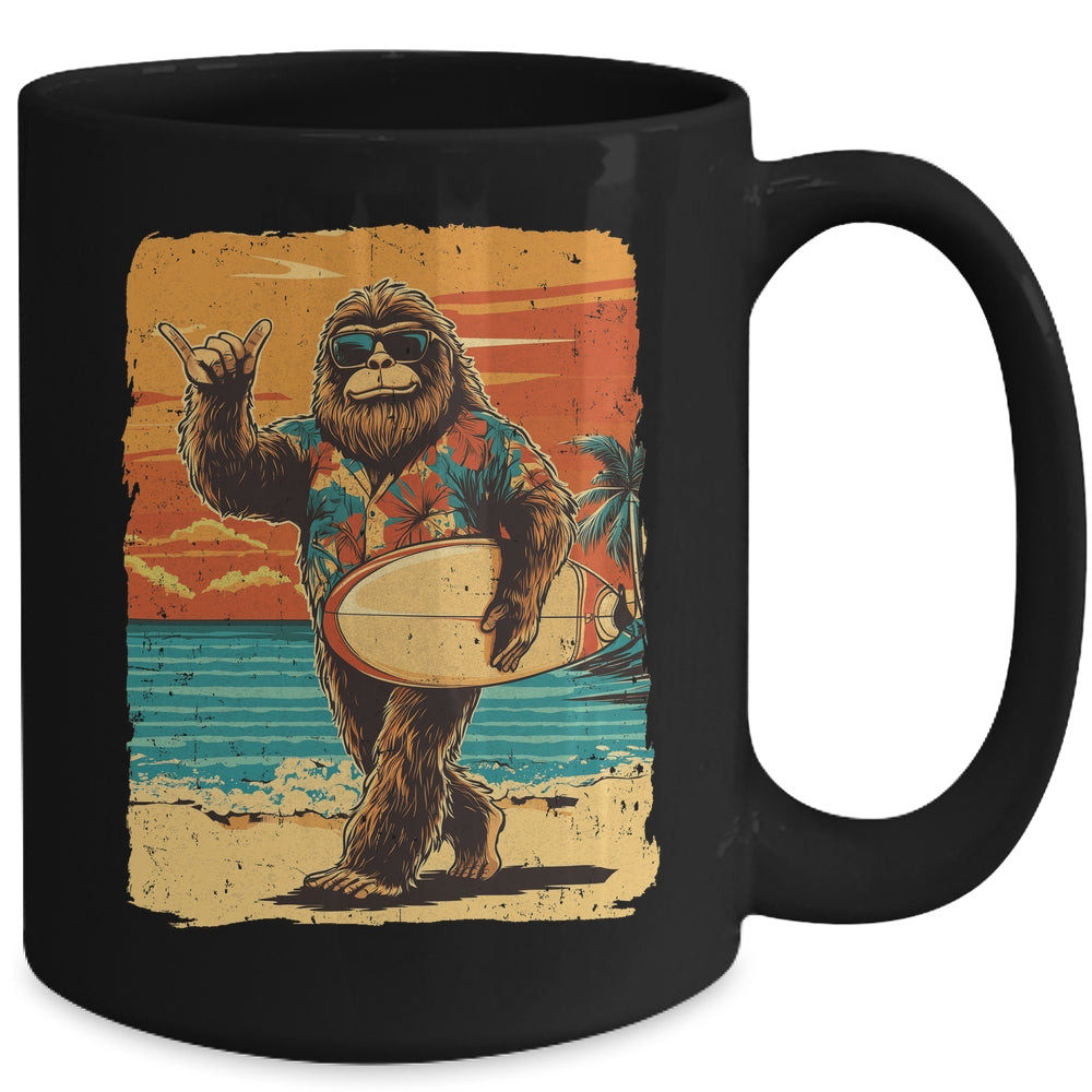 Funny Bigfoot Aloha Hawaiian Surfing Tropical Beach Surfer Mug | siriusteestore
