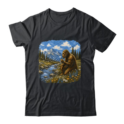 Funny Bigfoot Blowing Dandelion Sasquatch Wishes Vintage Art Shirt & Hoodie | siriusteestore
