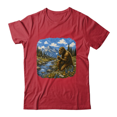 Funny Bigfoot Blowing Dandelion Sasquatch Wishes Vintage Art Shirt & Hoodie | siriusteestore