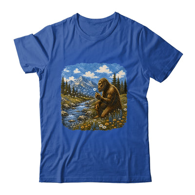 Funny Bigfoot Blowing Dandelion Sasquatch Wishes Vintage Art Shirt & Hoodie | siriusteestore
