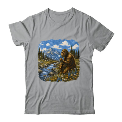 Funny Bigfoot Blowing Dandelion Sasquatch Wishes Vintage Art Shirt & Hoodie | siriusteestore