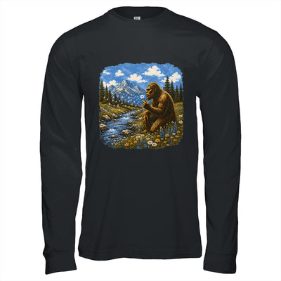 Funny Bigfoot Blowing Dandelion Sasquatch Wishes Vintage Art Shirt & Hoodie | siriusteestore