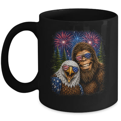 Funny Bigfoot Eagle Selfie Rock On 4Th Of July Men Women Mug | siriusteestore