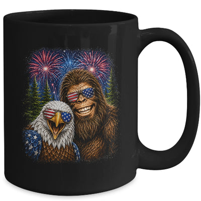 Funny Bigfoot Eagle Selfie Rock On 4Th Of July Men Women Mug | siriusteestore