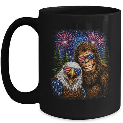 Funny Bigfoot Eagle Selfie Rock On 4Th Of July Men Women Mug | siriusteestore