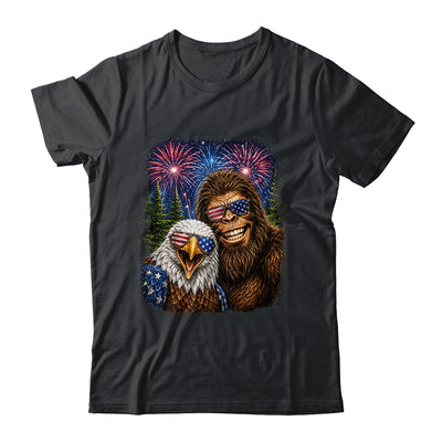 Funny Bigfoot Eagle Selfie Rock On 4Th Of July Men Women Shirt & Hoodie | siriusteestore