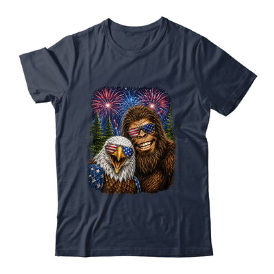Funny Bigfoot Eagle Selfie Rock On 4Th Of July Men Women Shirt & Hoodie | siriusteestore