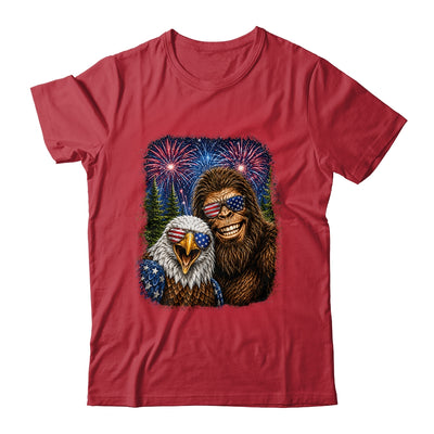 Funny Bigfoot Eagle Selfie Rock On 4Th Of July Men Women Shirt & Hoodie | siriusteestore