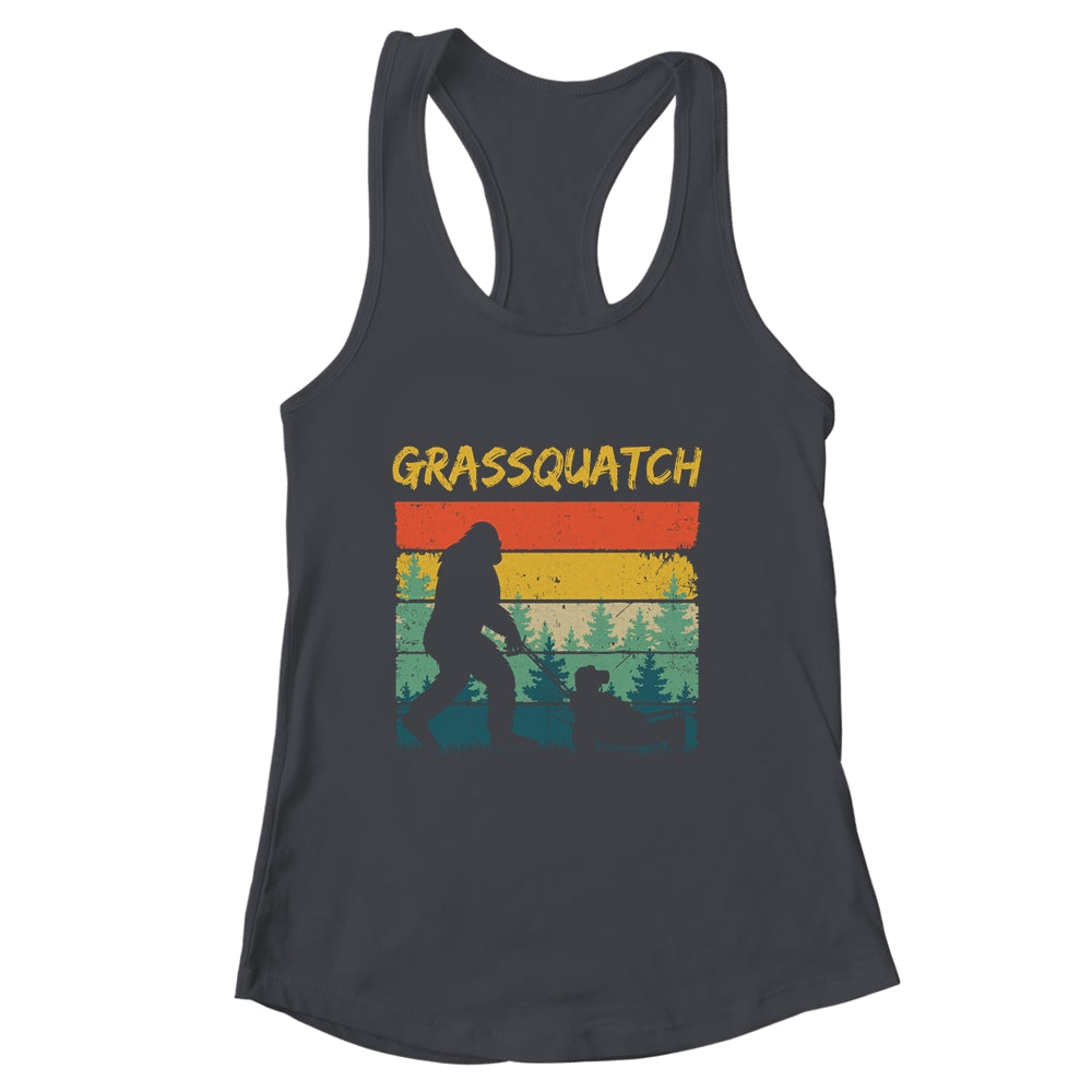 Funny Bigfoot Lawn Mowing Grassquatch Caretaker Landscaping Shirt & Tank Top | siriusteestore