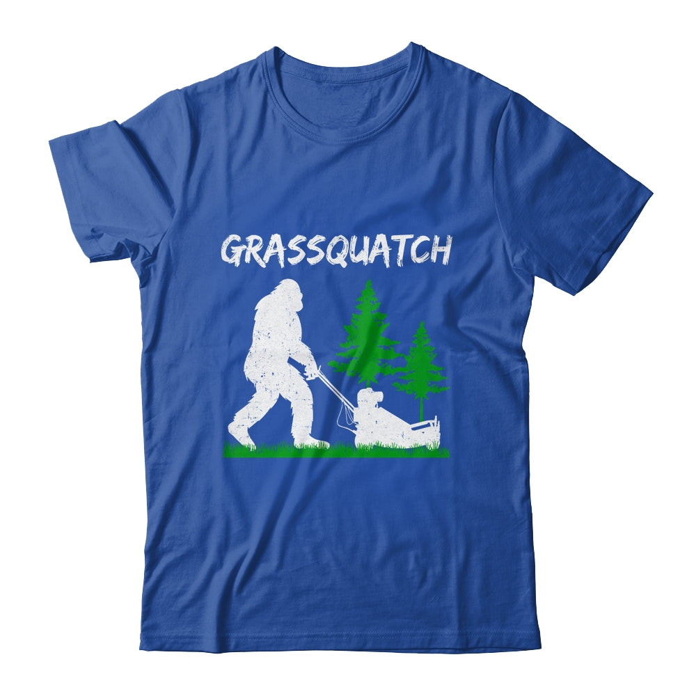 Funny Bigfoot Lawn Mowing Grassquatch Lawn Mower Men Women Shirt & Tank Top | siriusteestore