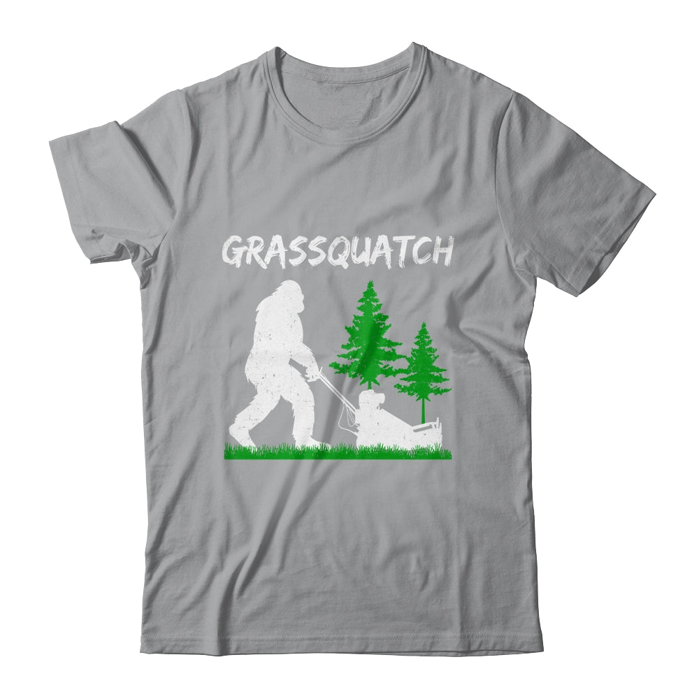 Funny Bigfoot Lawn Mowing Grassquatch Lawn Mower Men Women Shirt & Tank Top | siriusteestore