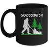Funny Bigfoot Lawn Mowing Grassquatch Lawn Mower Men Women Mug | siriusteestore