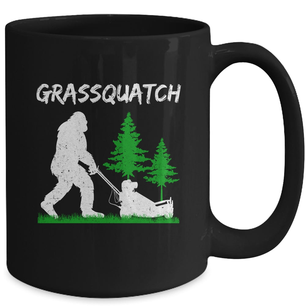 Funny Bigfoot Lawn Mowing Grassquatch Lawn Mower Men Women Mug | siriusteestore