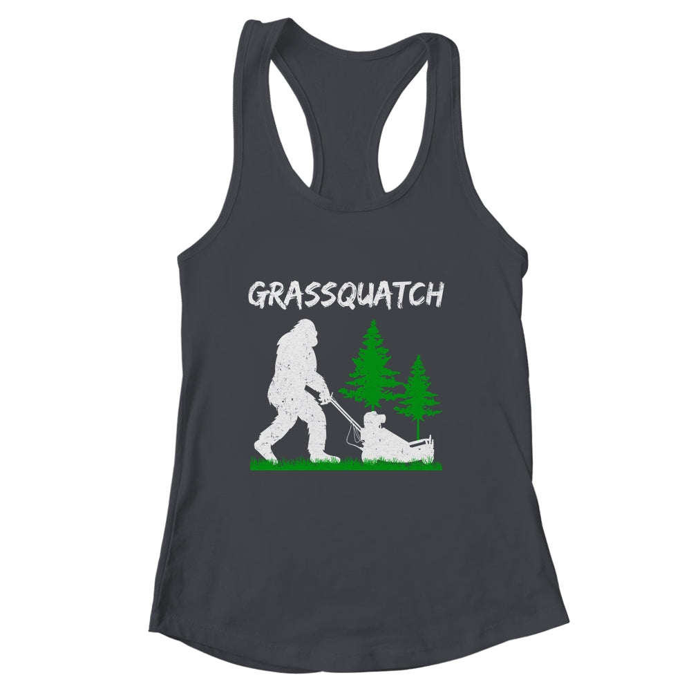 Funny Bigfoot Lawn Mowing Grassquatch Lawn Mower Men Women Shirt & Tank Top | siriusteestore