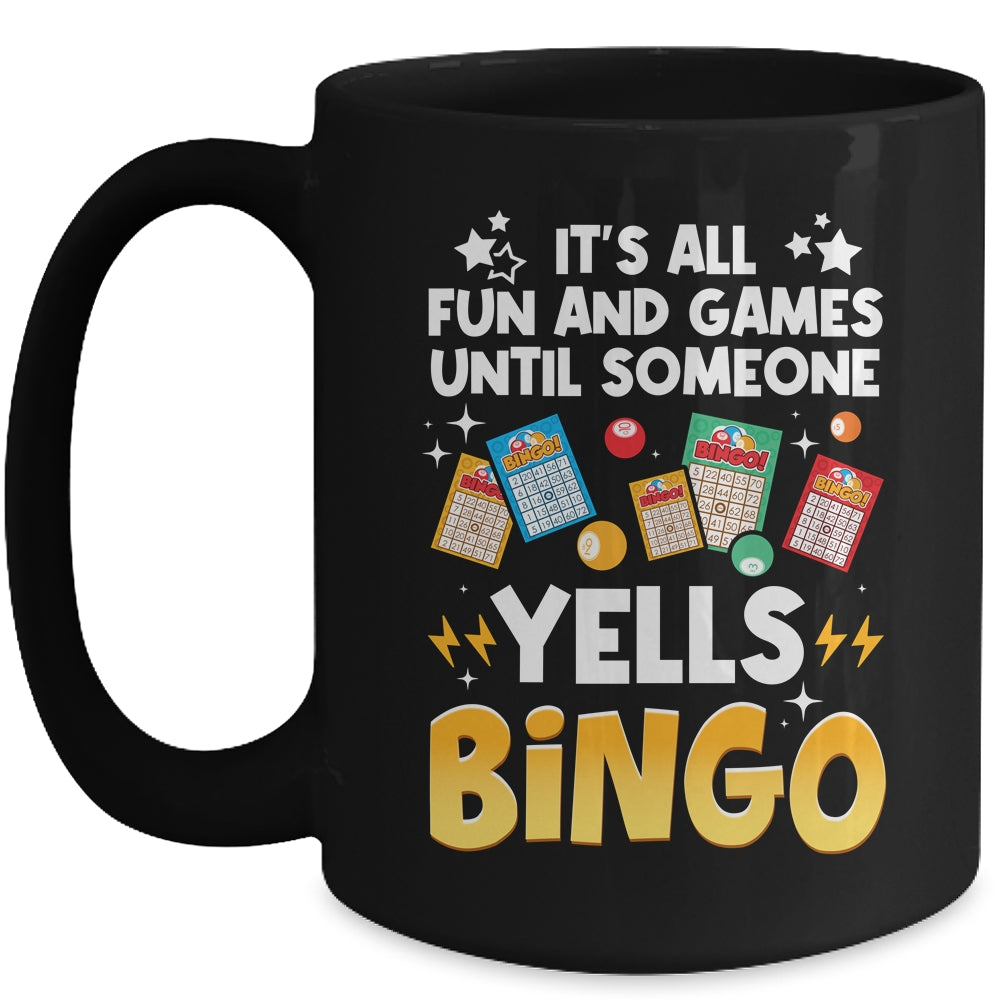 Funny Bingo For Men Women Lucky Bingo Make Me Yell Bingo Mug | siriusteestore