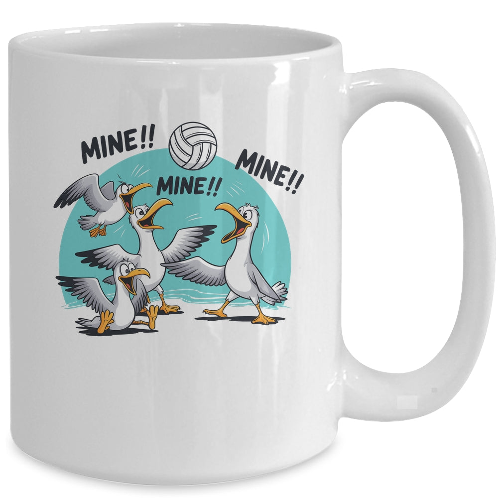 Funny Bird Playing Volleyball Sport Ball Player Women Men Mug | siriusteestore
