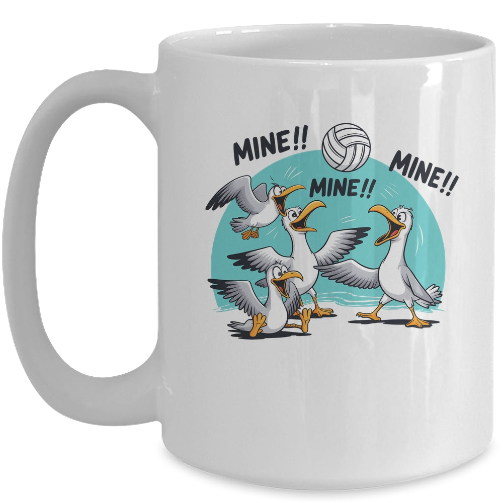 Funny Bird Playing Volleyball Sport Ball Player Women Men Mug | siriusteestore