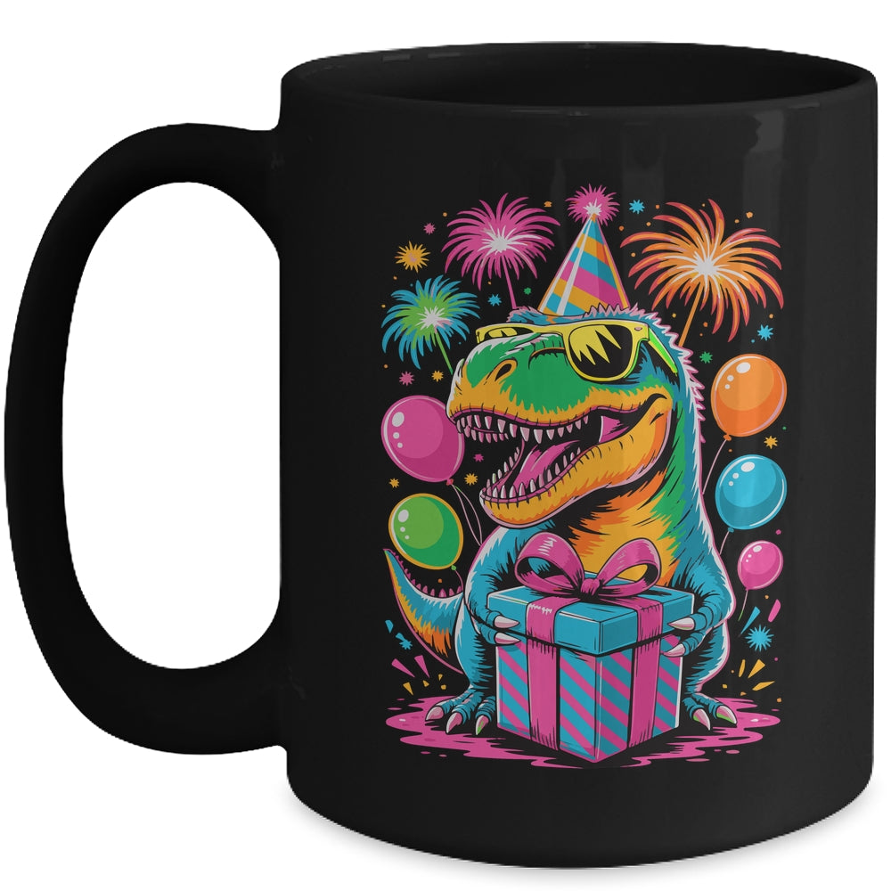 Funny Birthday Dinosaur Party T-Rex Retro Dinosaur Boy Girl Mug | siriusteestore