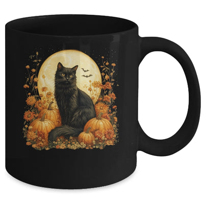 Funny Black Cat Pumpkins Fall Autumn Halloween Cat Costume Mug | siriusteestore