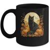 Funny Black Cat Pumpkins Fall Autumn Halloween Cat Costume Mug | siriusteestore