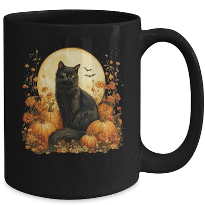Funny Black Cat Pumpkins Fall Autumn Halloween Cat Costume Mug | siriusteestore