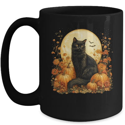 Funny Black Cat Pumpkins Fall Autumn Halloween Cat Costume Mug | siriusteestore