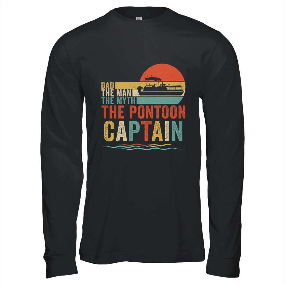 Funny Boat Boating Dad Man Myth Pontoon Captain Men Retro Shirt & Hoodie | siriusteestore