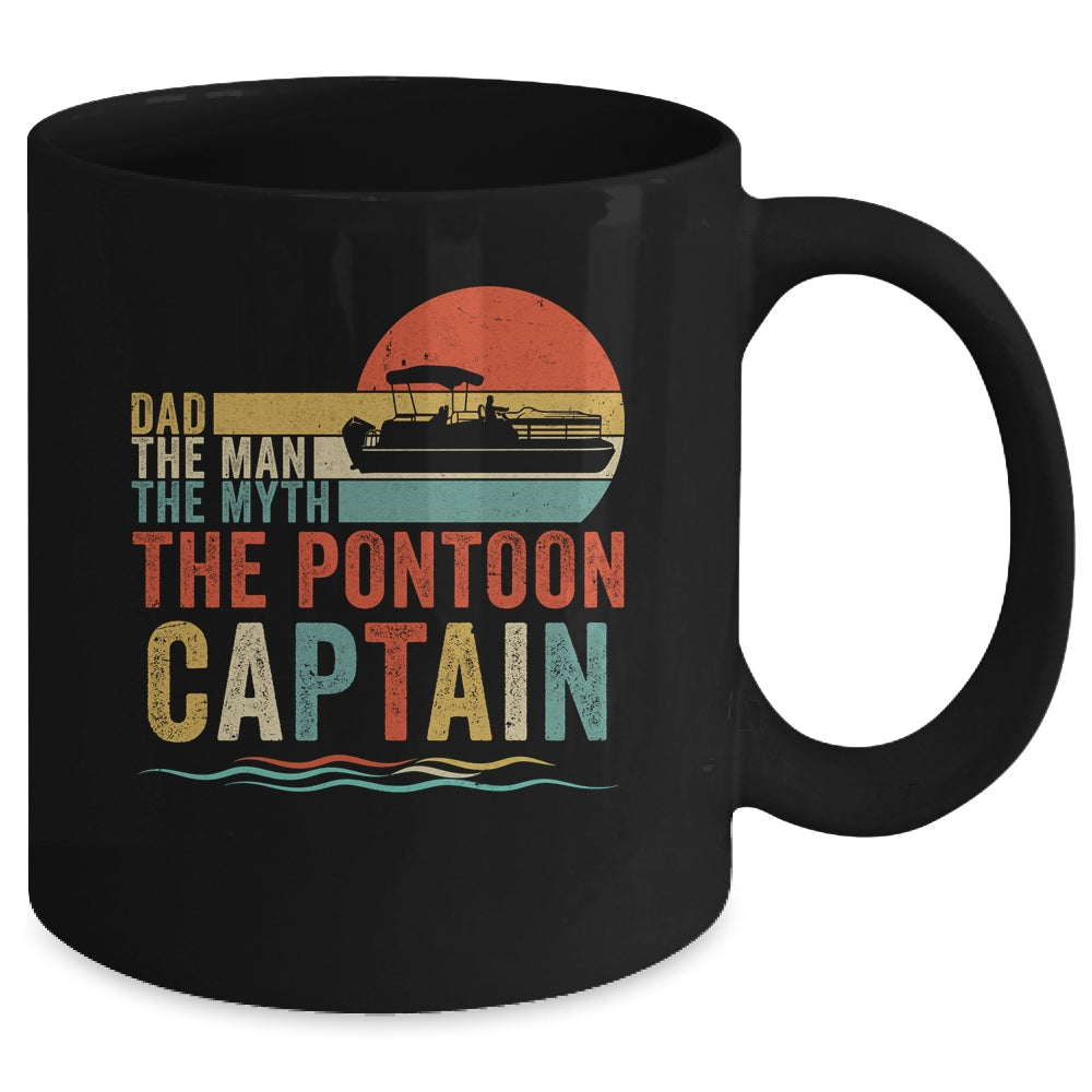 Funny Boat Boating Dad Man Myth Pontoon Captain Men Retro Mug | siriusteestore
