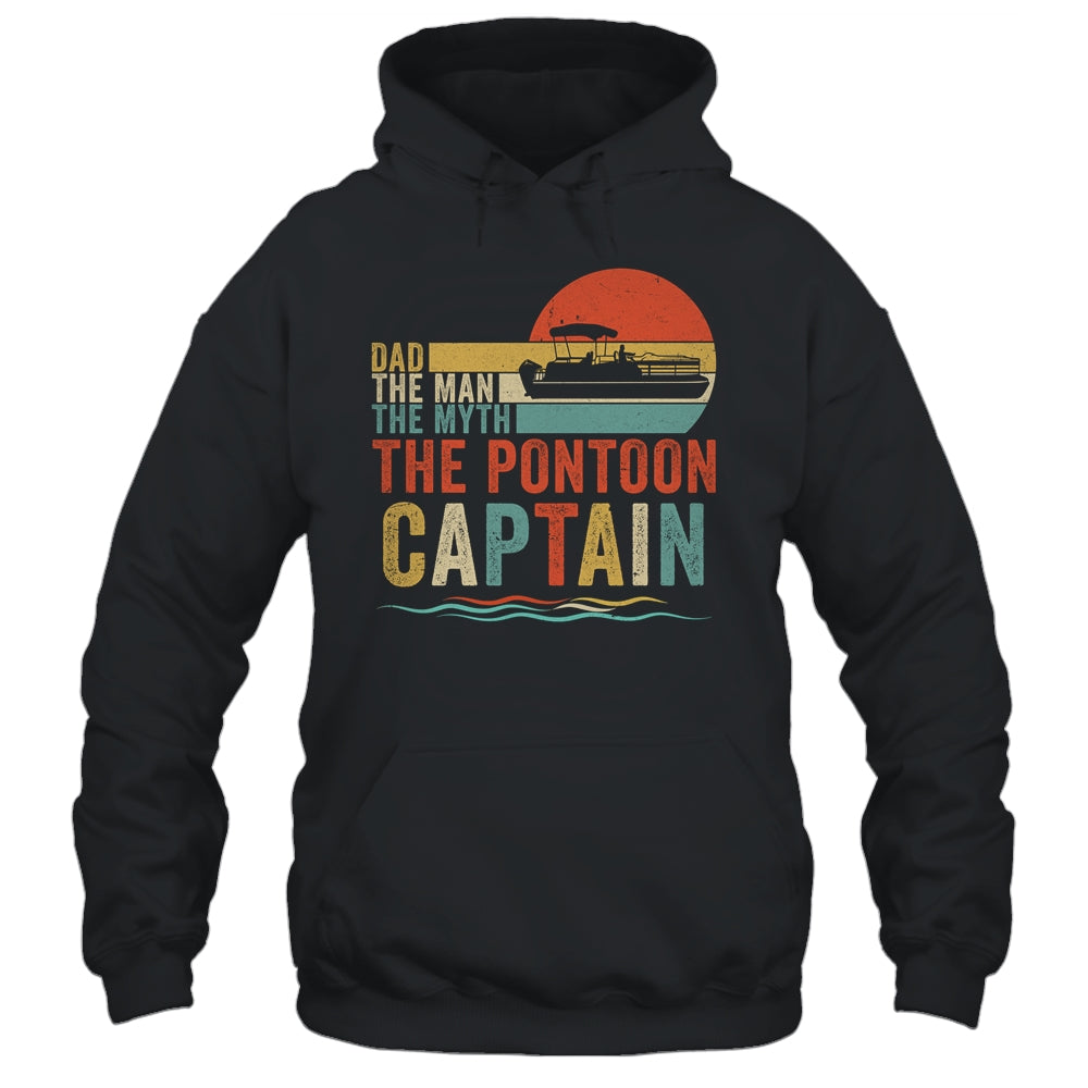 Funny Boat Boating Dad Man Myth Pontoon Captain Men Retro Shirt & Hoodie | siriusteestore