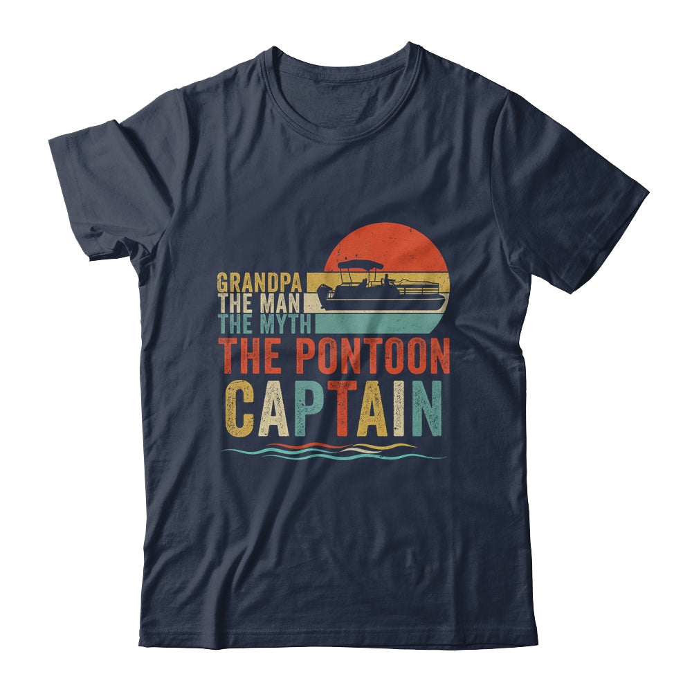 Funny Boat Boating Grandpa Man Myth Pontoon Captain Retro Shirt & Hoodie | siriusteestore