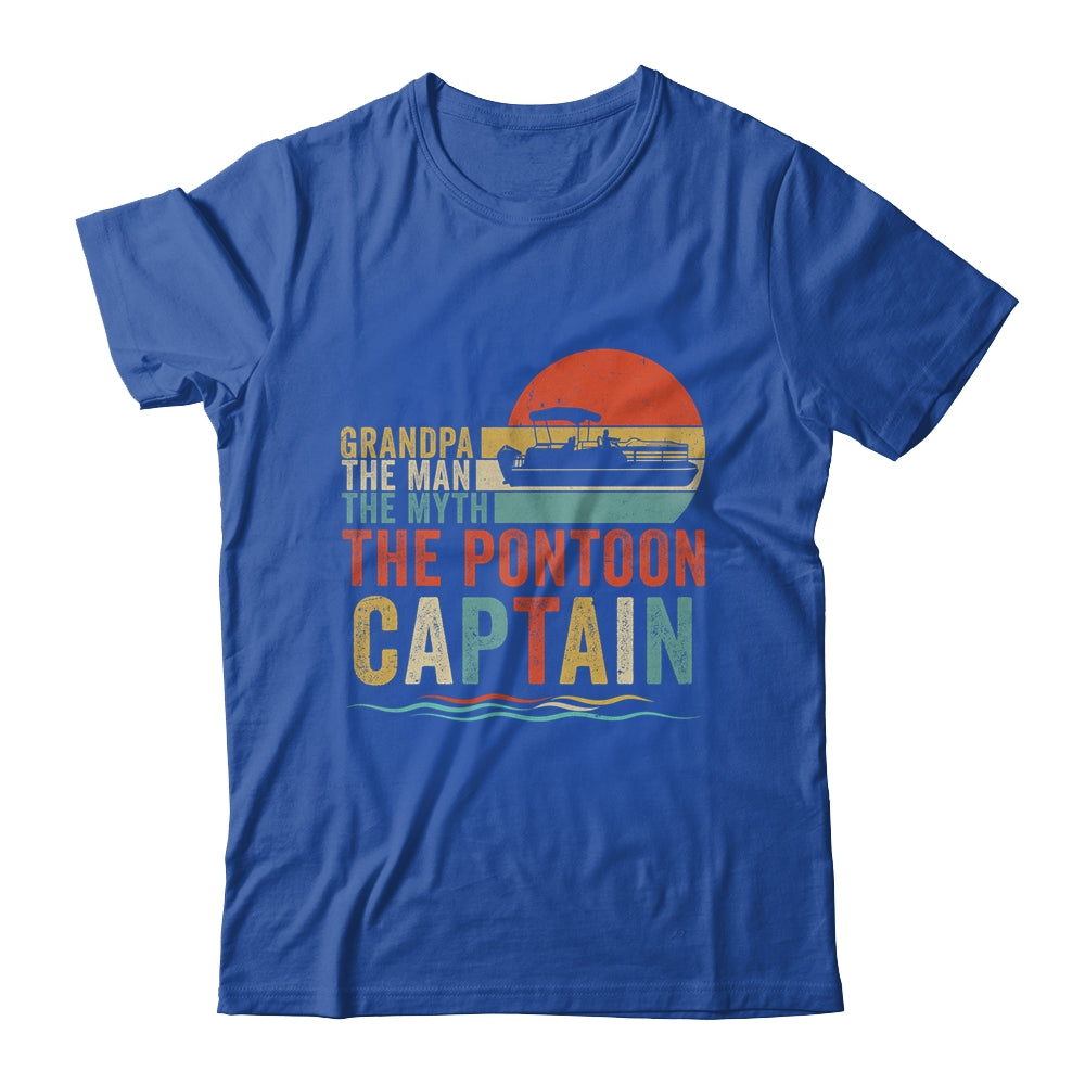 Funny Boat Boating Grandpa Man Myth Pontoon Captain Retro Shirt & Hoodie | siriusteestore