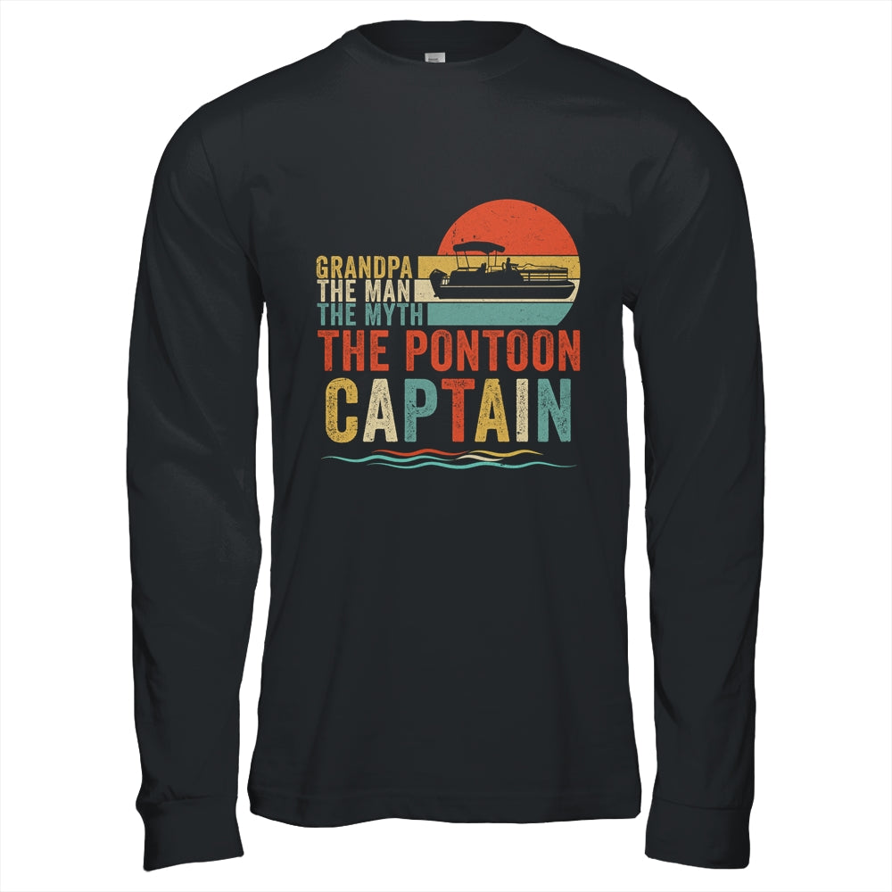 Funny Boat Boating Grandpa Man Myth Pontoon Captain Retro Shirt & Hoodie | siriusteestore