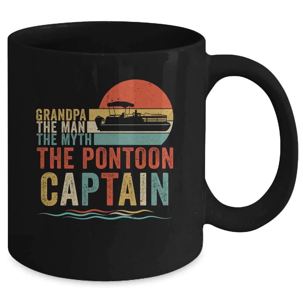 Funny Boat Boating Grandpa Man Myth Pontoon Captain Retro Mug | siriusteestore