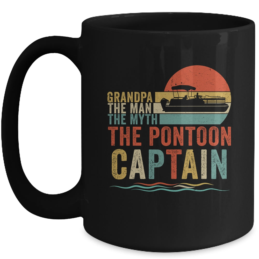 Funny Boat Boating Grandpa Man Myth Pontoon Captain Retro Mug | siriusteestore