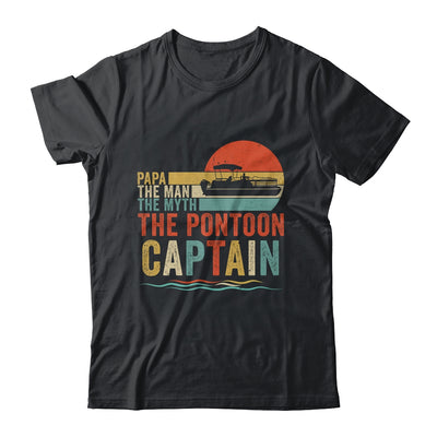 Funny Boat Boating Papa Man Myth Pontoon Captain Men Retro Shirt & Hoodie | siriusteestore