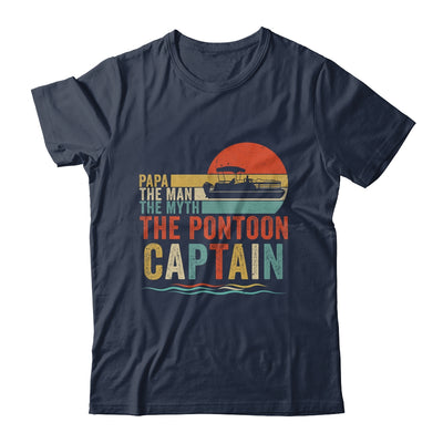 Funny Boat Boating Papa Man Myth Pontoon Captain Men Retro Shirt & Hoodie | siriusteestore