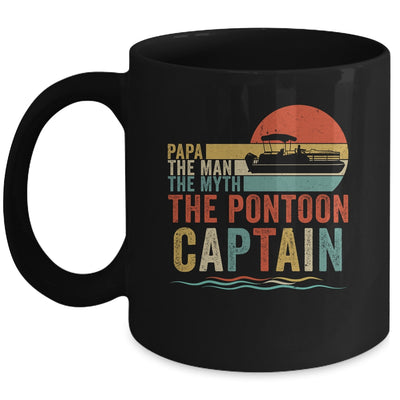 Funny Boat Boating Papa Man Myth Pontoon Captain Men Retro Mug | siriusteestore