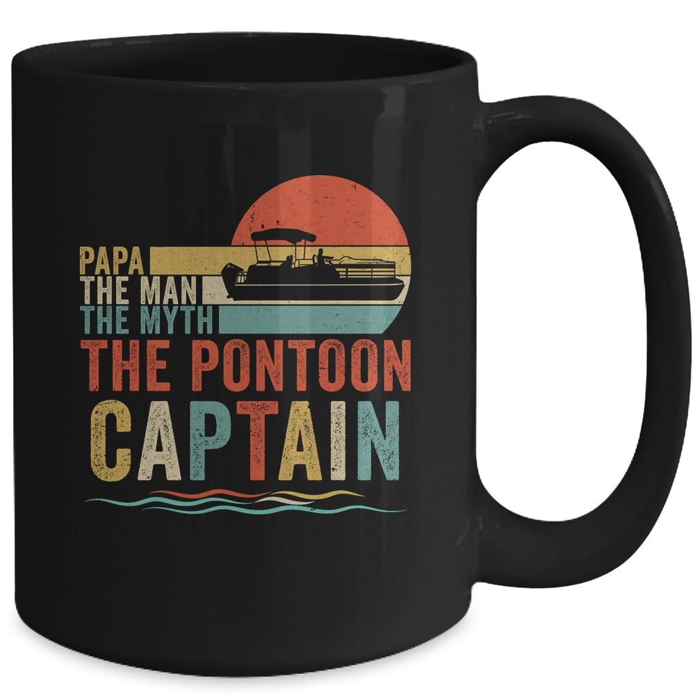 Funny Boat Boating Papa Man Myth Pontoon Captain Men Retro Mug | siriusteestore