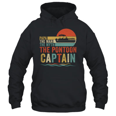 Funny Boat Boating Papa Man Myth Pontoon Captain Men Retro Shirt & Hoodie | siriusteestore