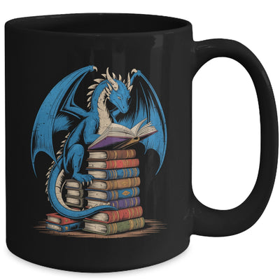 Funny Book Lover Bookworm Reading Books Dragon Reading Book Mug | siriusteestore
