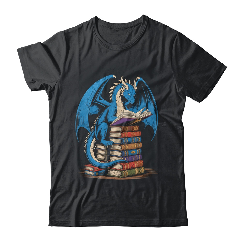 Funny Book Lover Bookworm Reading Books Dragon Reading Book Shirt & Hoodie | siriusteestore
