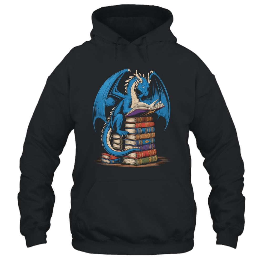 Funny Book Lover Bookworm Reading Books Dragon Reading Book Shirt & Hoodie | siriusteestore