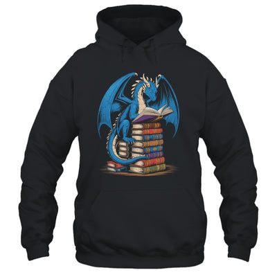 Funny Book Lover Bookworm Reading Books Dragon Reading Book Shirt & Hoodie | siriusteestore