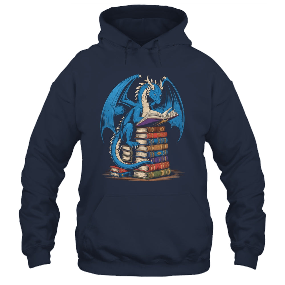 Funny Book Lover Bookworm Reading Books Dragon Reading Book Shirt & Hoodie | siriusteestore
