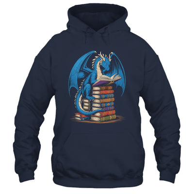 Funny Book Lover Bookworm Reading Books Dragon Reading Book Shirt & Hoodie | siriusteestore