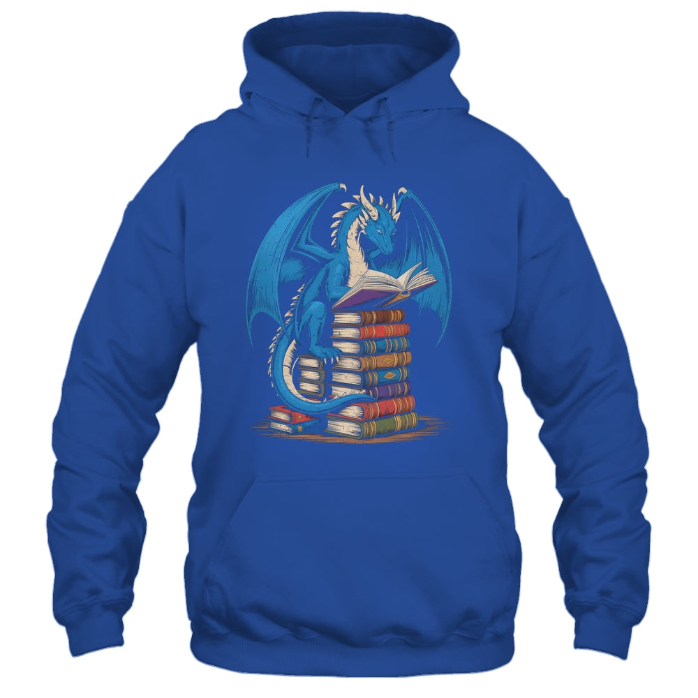 Funny Book Lover Bookworm Reading Books Dragon Reading Book Shirt & Hoodie | siriusteestore