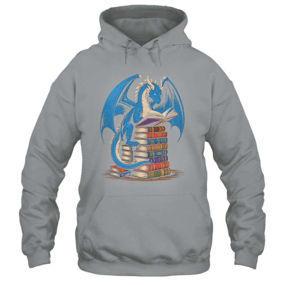 Funny Book Lover Bookworm Reading Books Dragon Reading Book Shirt & Hoodie | siriusteestore