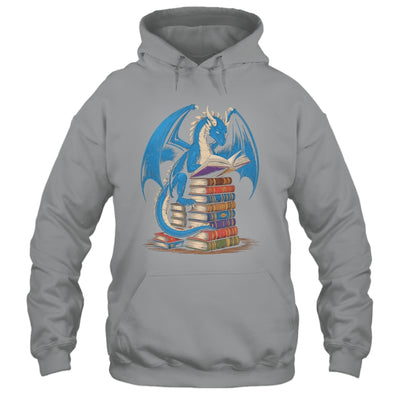 Funny Book Lover Bookworm Reading Books Dragon Reading Book Shirt & Hoodie | siriusteestore
