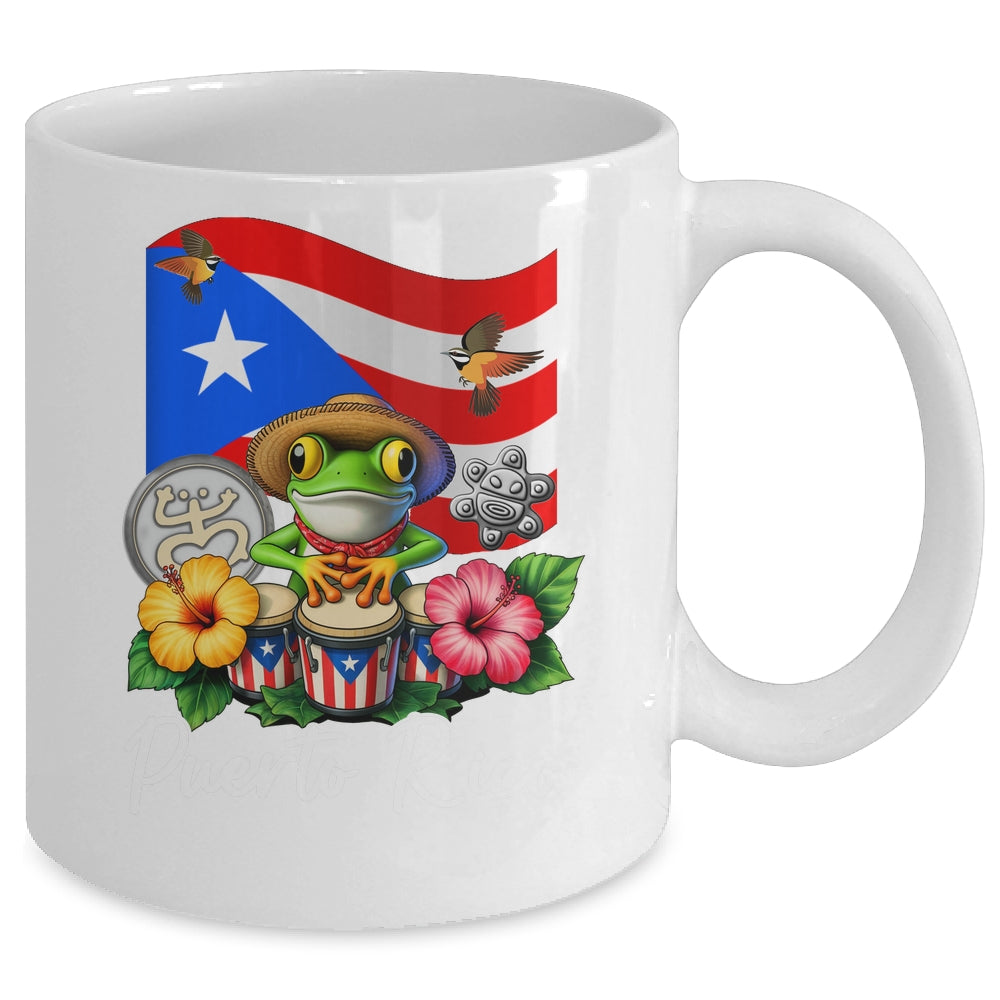Funny Boricua Coqui Frog Taino Puerto Rico Puerto Rican Flag Mug | siriusteestore